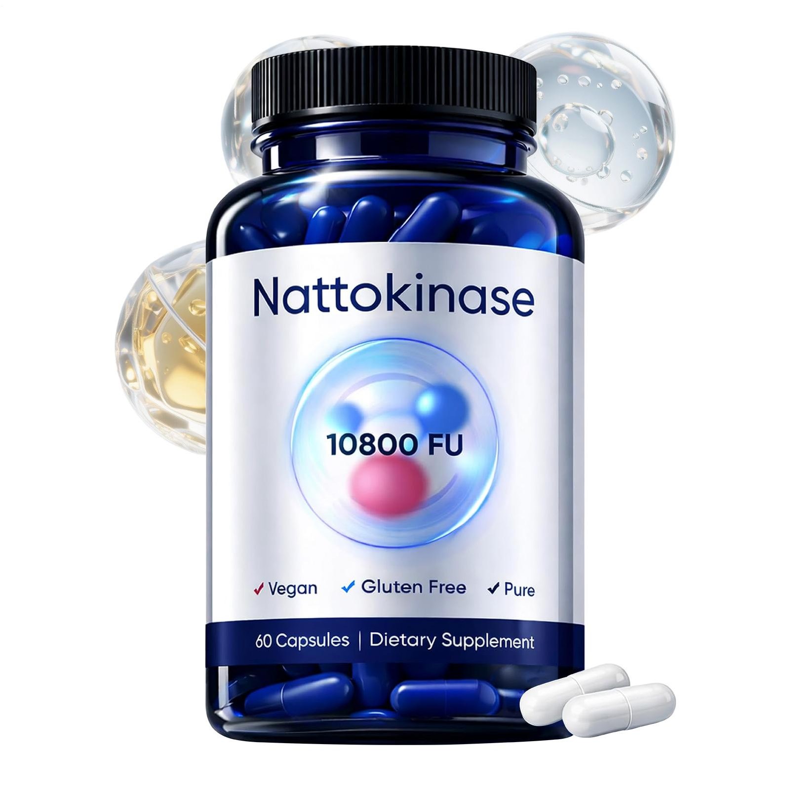 10800 Nattokinase FU Organic Vegan Dietary Supplement 60 Capsules