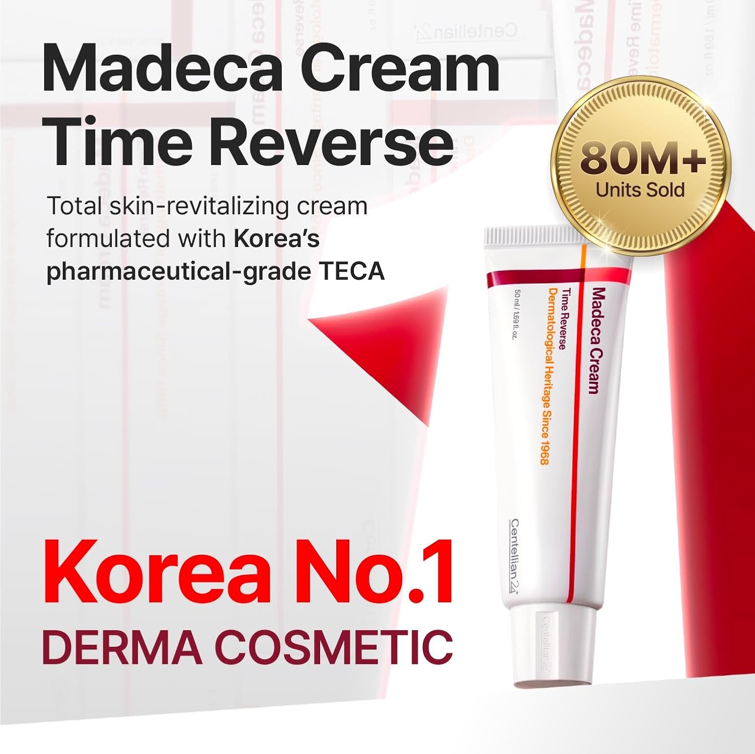 4 Madeca Cream Time Reverse (50ml/1.69fl oz, Pack of 2) Advanced Fast-Absorbing
