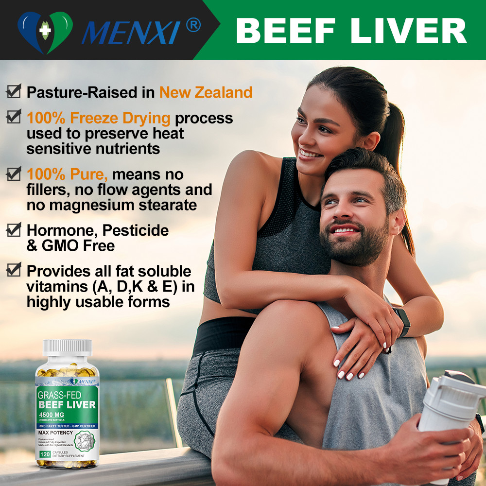 4500mg Grass Fed Beef Liver Capsules 100% Undefatted Premium Pasture-Raised