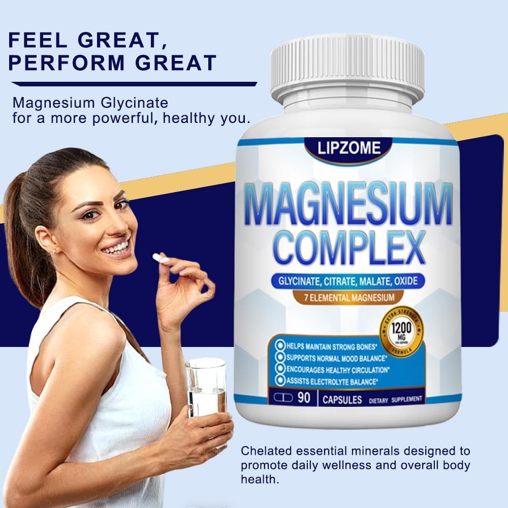 Magnesium Complex Supplement 1200mg – Advanced 7-in-1 Magnesium Blend – Glycinat