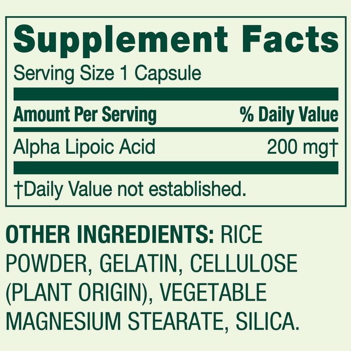 2 Pack Spring Valley Alpha Lipoic Acid 200 mg Capsules, 100 Count