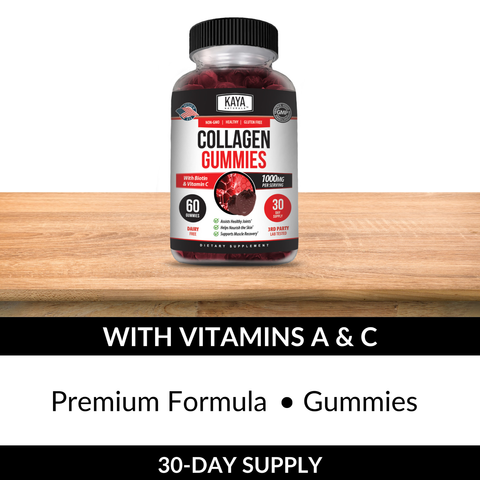 Collagen Vitamin Gummies for Hair Skin & Nails, #1 Premium Collagen Supplement