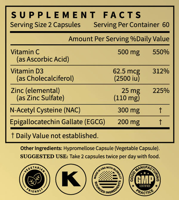Z-DTOX: NAC, ZINC, ECCG, VITAMINS C and D. A Dr. Zelenko Kosher Vitamin Z-stack