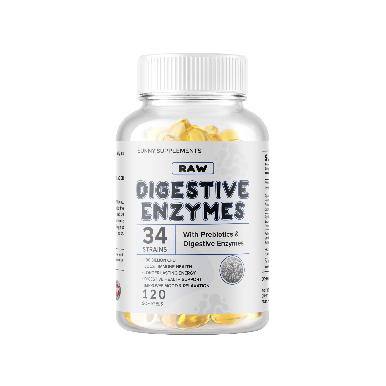 3 x Digestive Enzymes Prebiotic & Probiotics Gas Constipation & Bloating Relief
