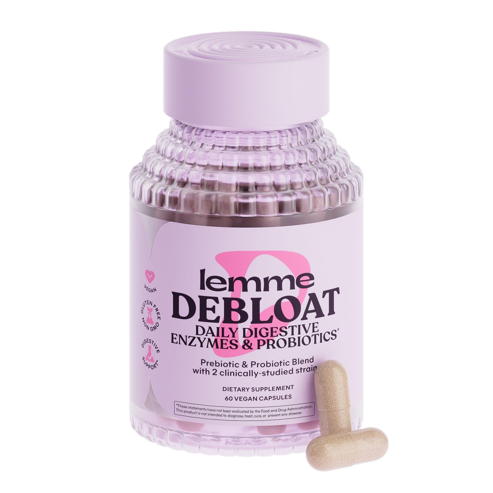 Debloat 3-in-1 Prebiotic, Probiotic & Digestive Enzyme Capsules for Bloating …