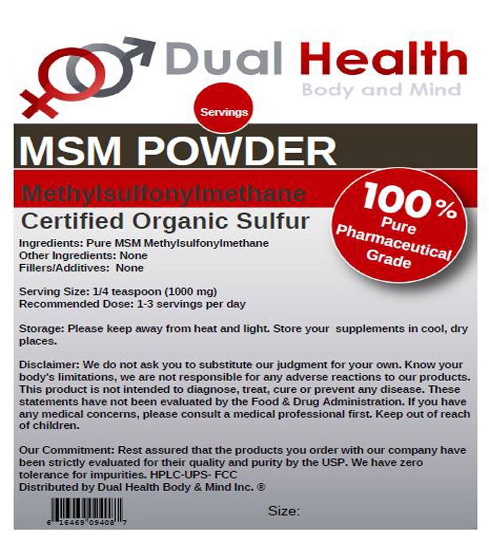 2 lb. MSM Pure Methylsulfonylmethane Powder Pain Relief Joint Arthritis Skin