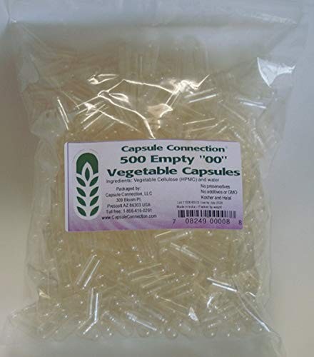 Wholesale Bulk Empty Vegetable Capsules ’00’ Size, Vegan & Vegetarian (500) R…