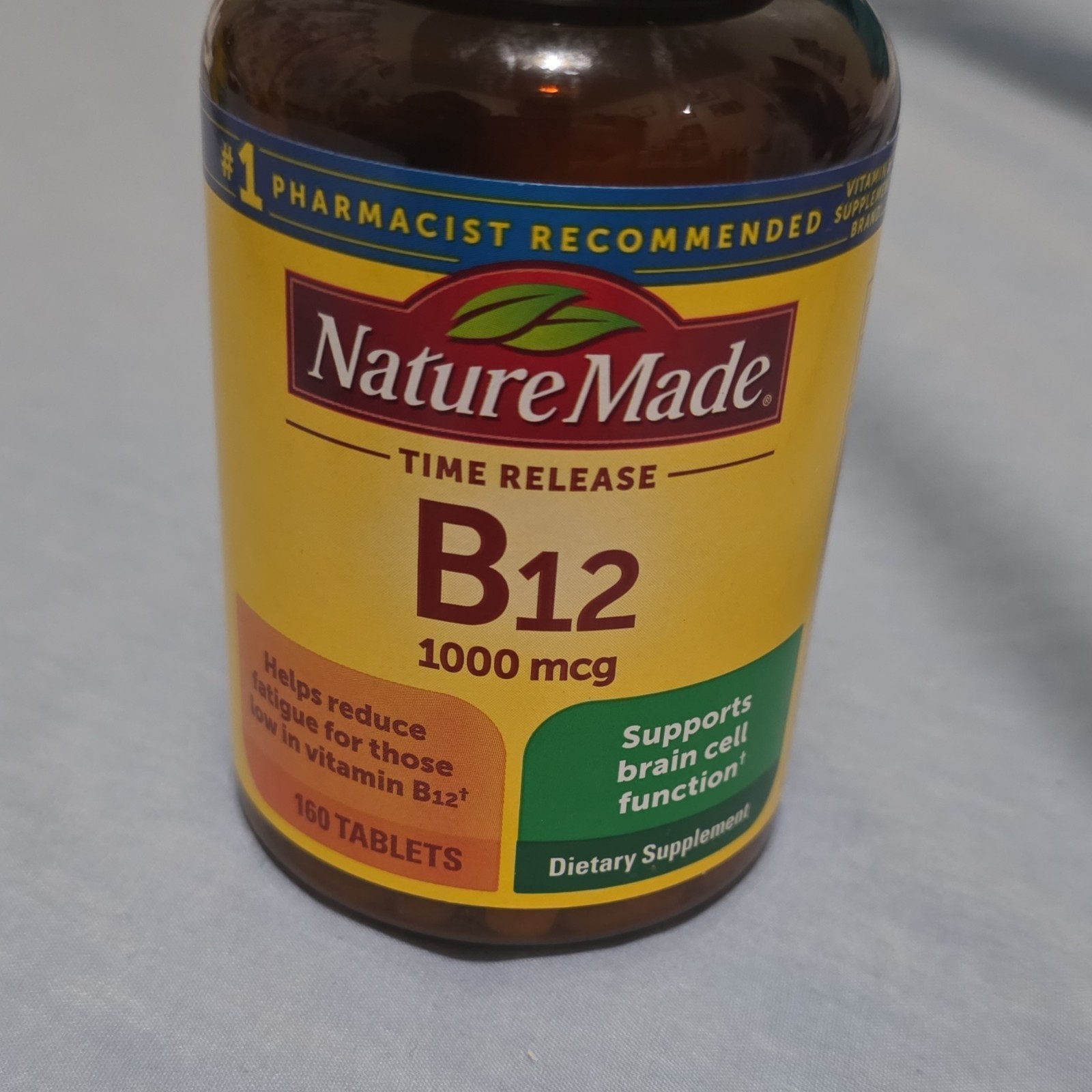 Nature Made Time Release B12 1000 mcg 160 Tablets – Vitamin B12 & Calcium