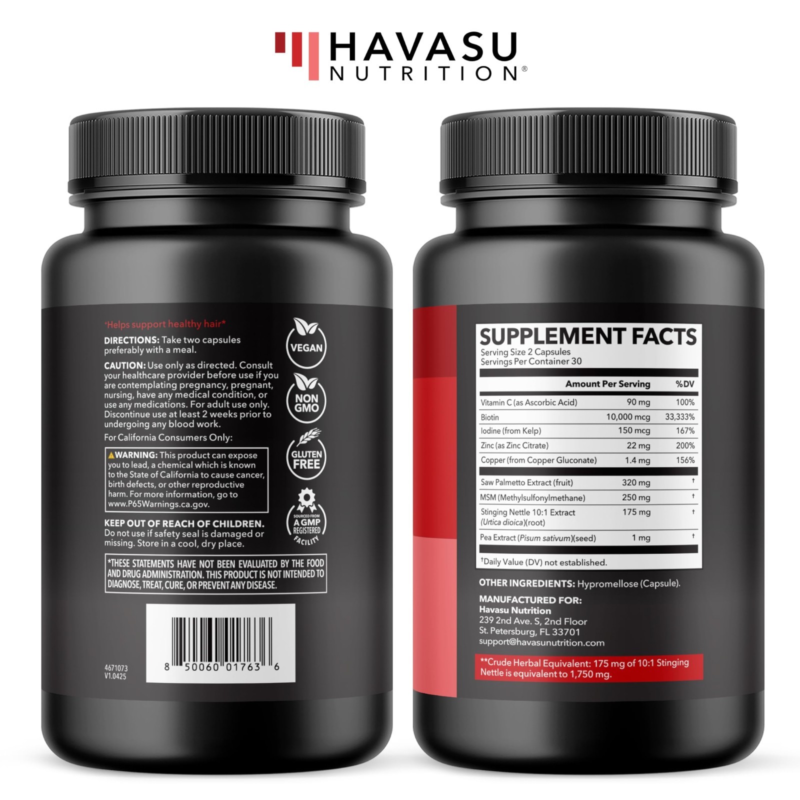 DHT Blocker for Men – Biotin 10000mcg, Saw Palmetto, MSM – Supports Hair Growth,