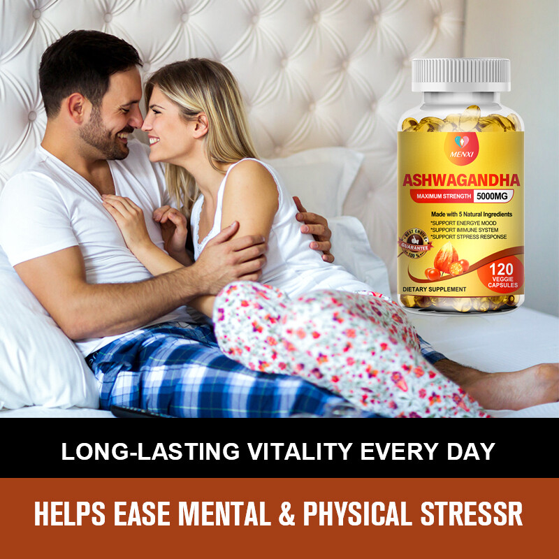 Organic Ashwagandha Capsules 5000mg Strong Stress & Adrenal Support 360 Capsules