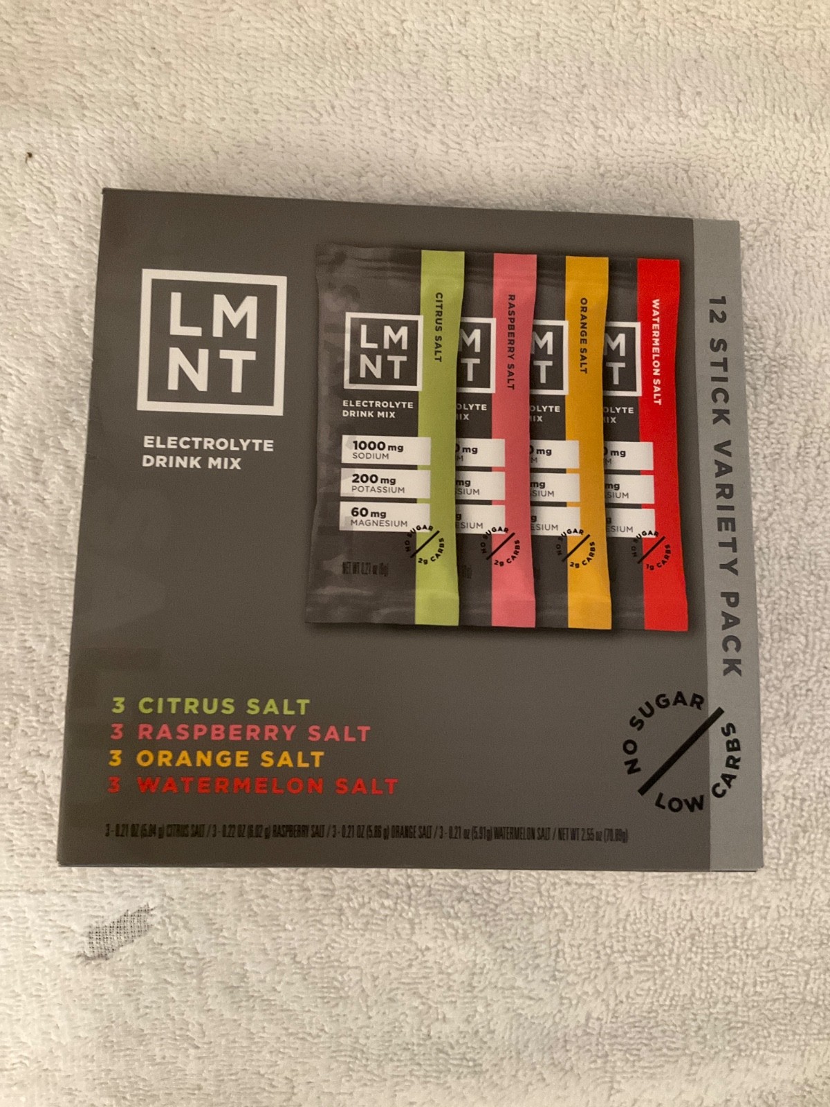 3 boxes of LMNT Electrolyte Drink Mix w/ 12 Variety Packs & 10 Individual Packs