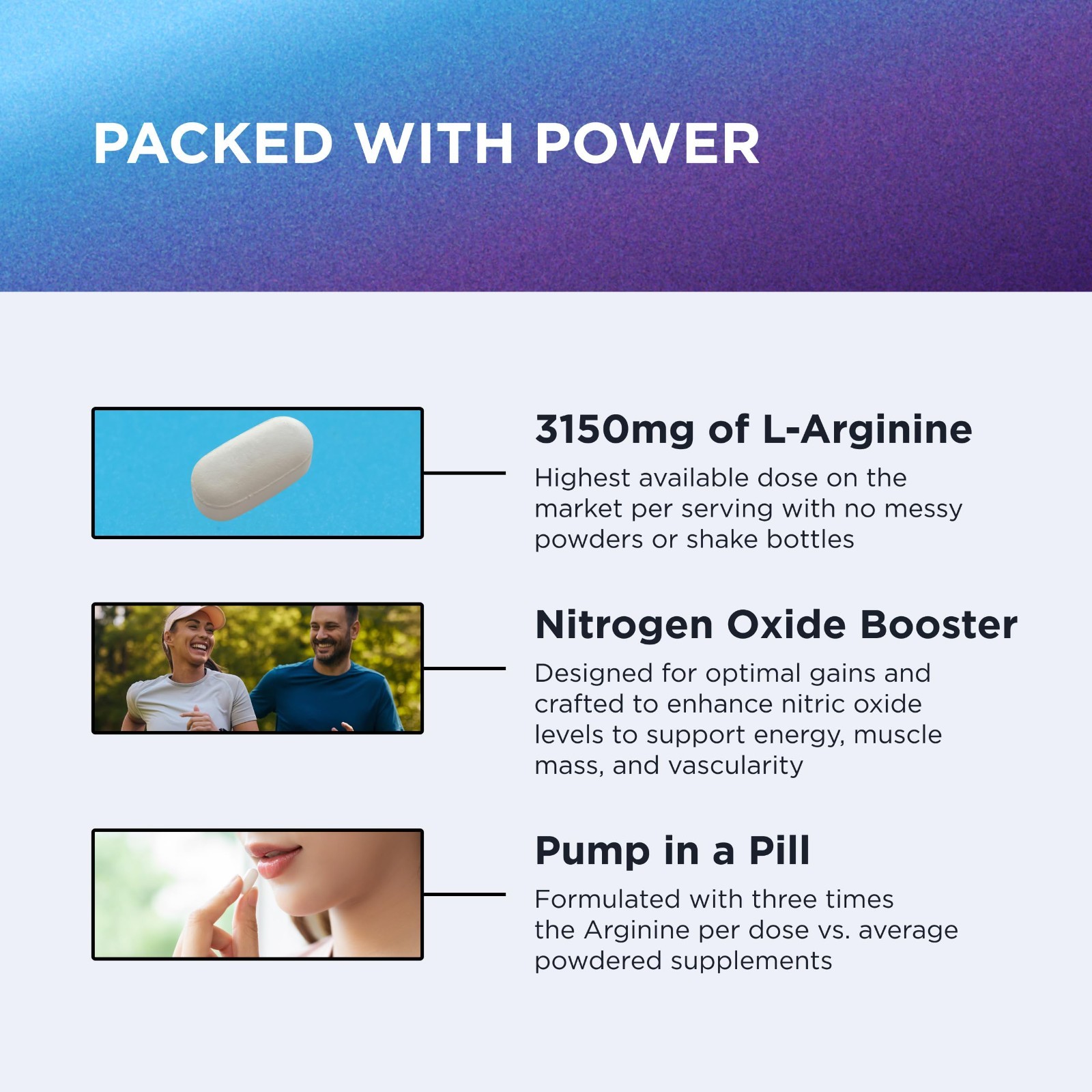 High-Dose Nitric Oxide Booster 3000mg – Supports Blood Flow, Muscle Growth & End