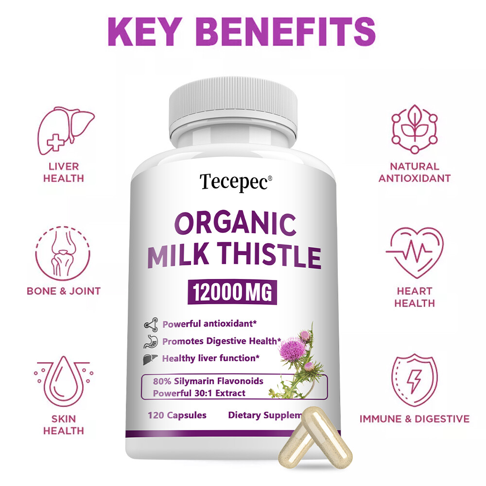 Liver Cleanse Repair Capsules Detox Cleanser with Organic Milk Thistle 12000mg