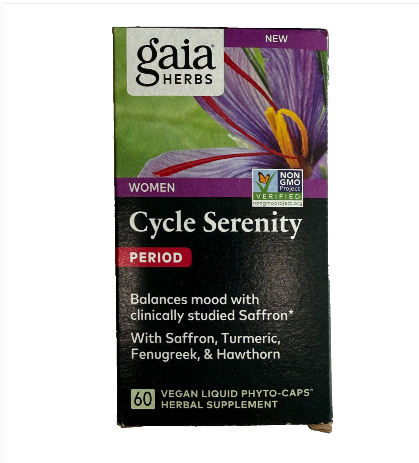 Gaia Herbs Women Cycle Support Period 60 Vegan Liquid Caps Non-Gmo Exp: 07/26