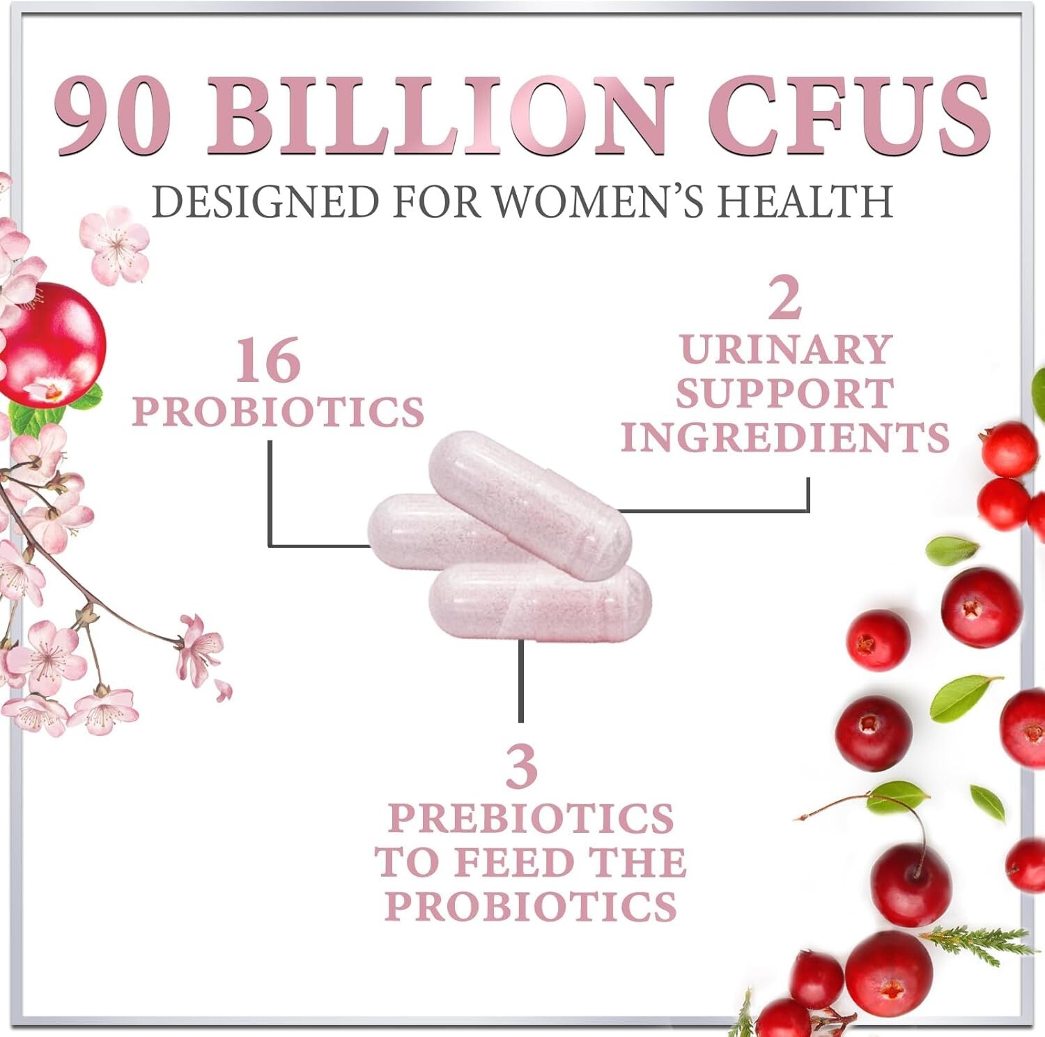 Probiotics for Women w/ Prebiotics – Digestive, Vaginal, Urinary & Immune Health