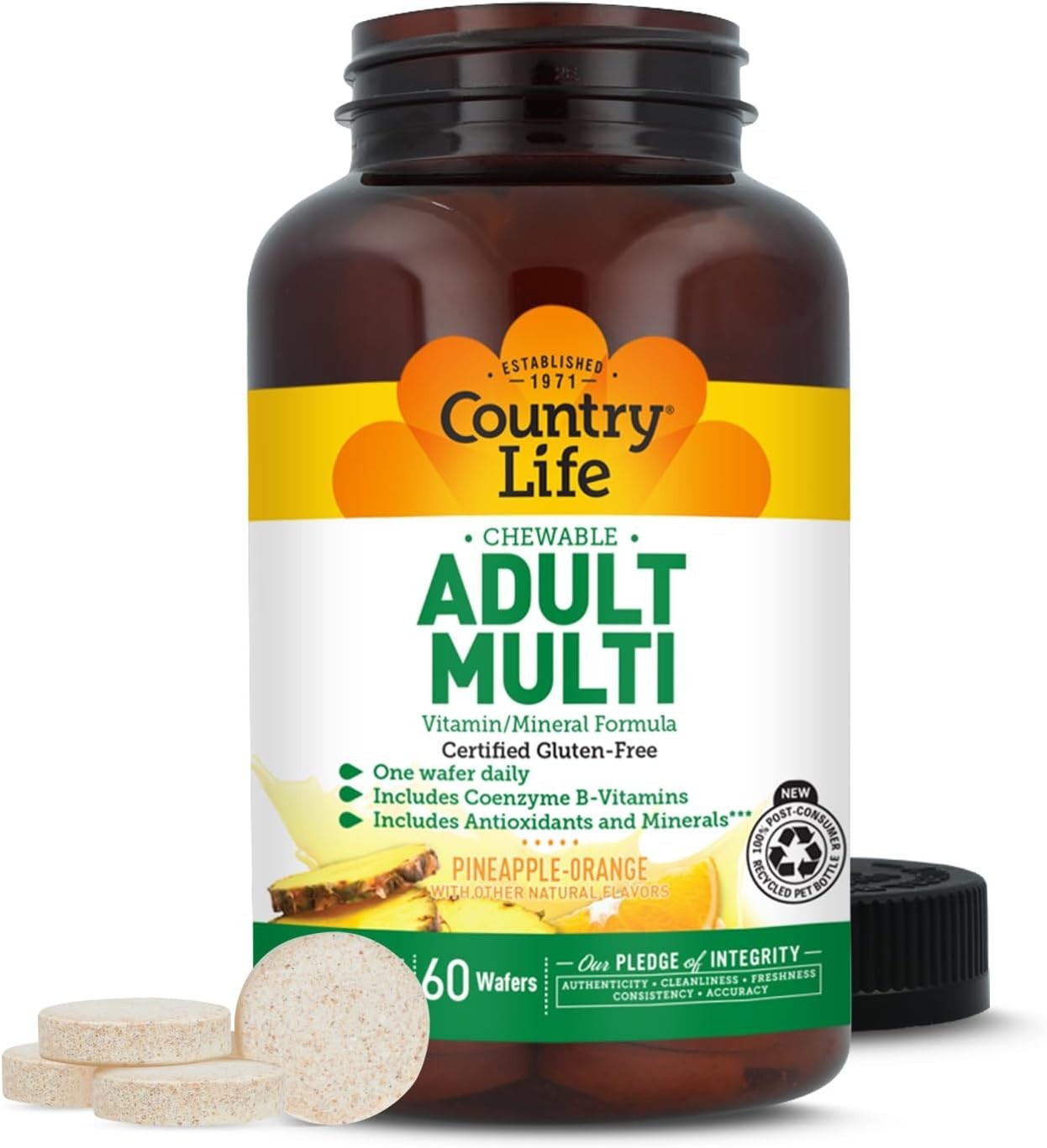 Nutritious 60 Count Chewable Multivitamins – Pineapple-Orange Flavor for Adults
