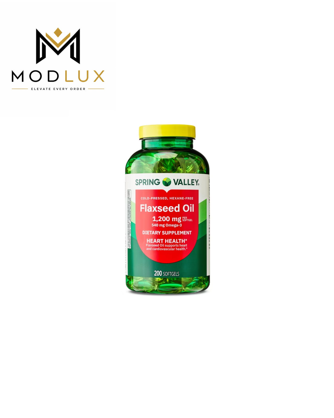 Spring Valley Flaxseed Oil Softgels 1200 mg 200 Count