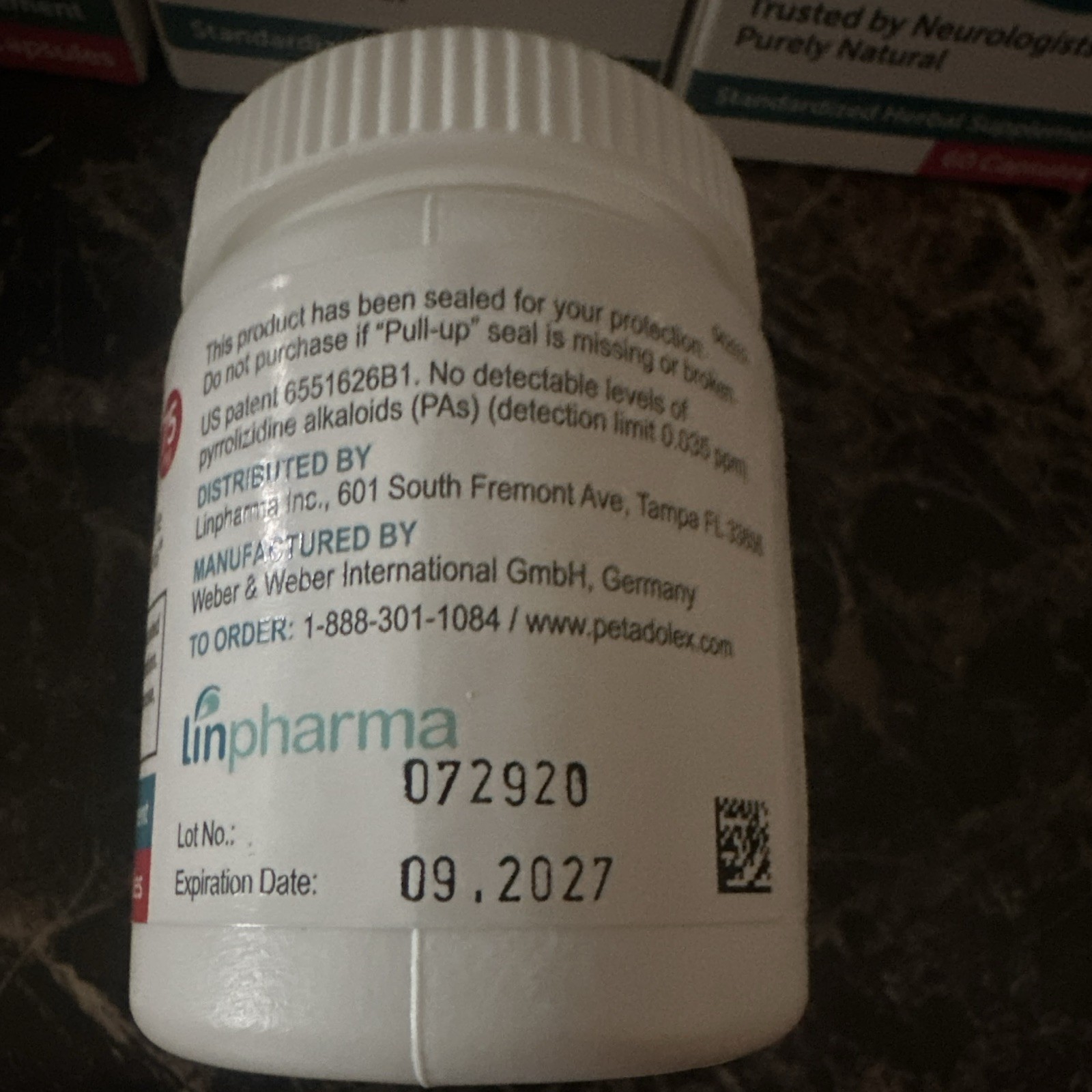 (11-bottles)Petadolex 75 mg Butterbur Extract Capsules for Headache Relief 60 Ct
