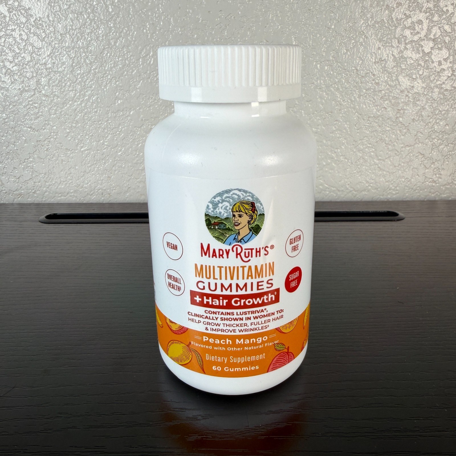 MaryRuth’s Multivitamin Gummies + Hair Growth Peach Mango 60 Gummies Supplement
