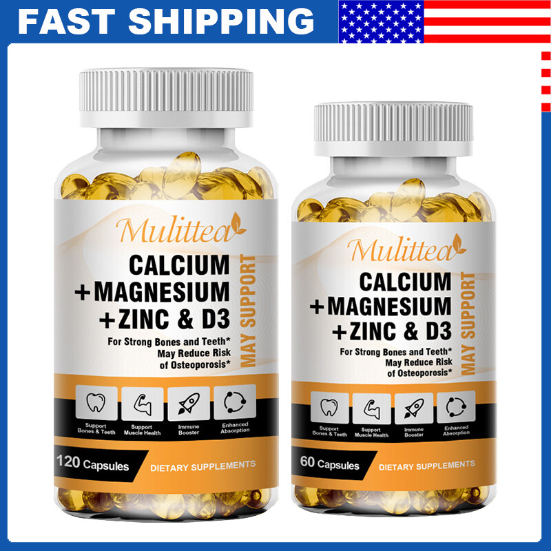 Magnesium Zinc Vitamin D3 Calcium 1000MG Complex (60/120 Caps)-High Absorption