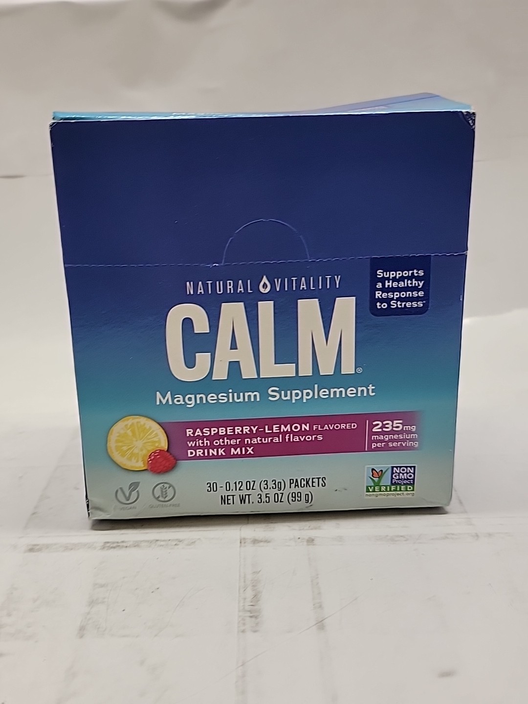 X2 Natural Vitality Calm, Magnesium Supplement – Raspberry-Lemon – Exp 08/2027