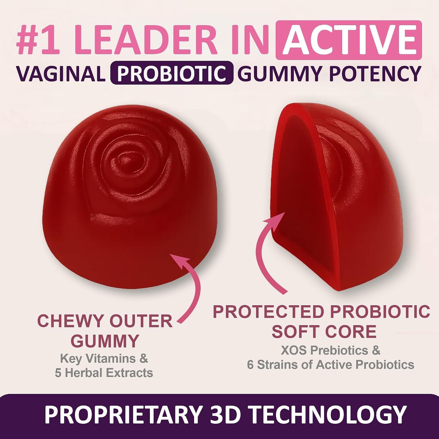 Flora Vaginal Probiotics for Women pH Balance Gummies with Prebiotics 8x