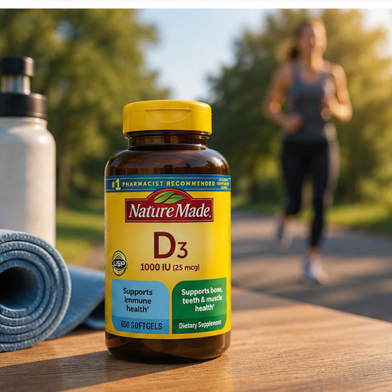 3 Pack Nature Made Vitamin D3 25 mcg. 1000 IU 650 Softgels