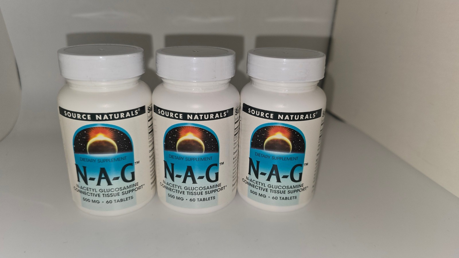 3 Pack Source Naturals N-A-G N-Acetyl Glucosamine 500 mg 60 Tabs Exp 09/27