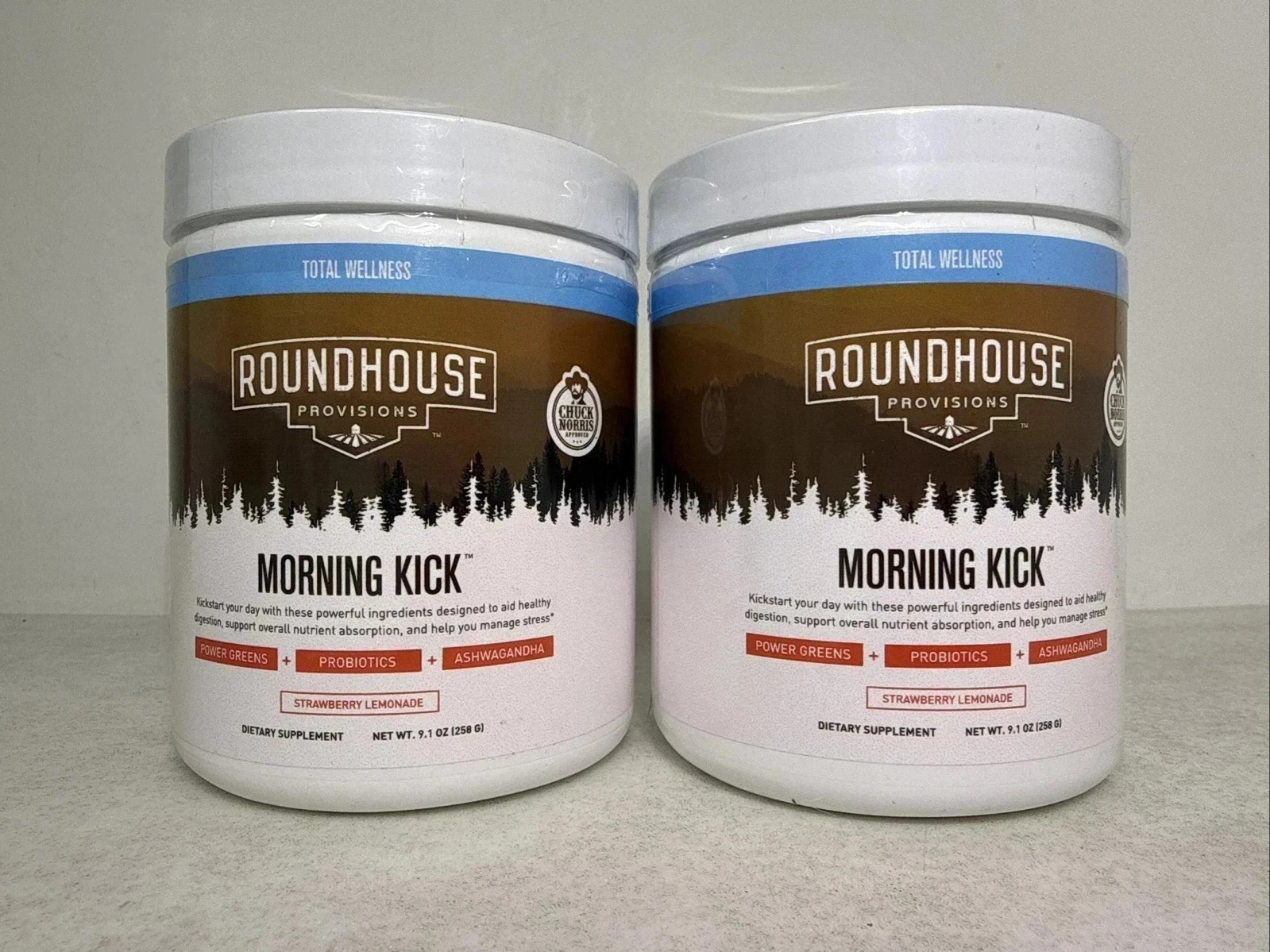 2-PACK ROUNDHOUSE PROVISIONS MORNING KICK-DIGESTIVE POWDER-STRAWBERRY LEMONADE