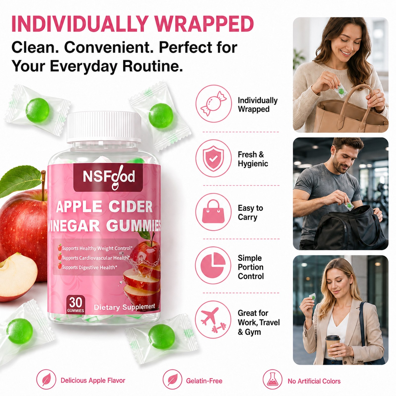 Sugar Control Keto ACV Gummies Apple Cidar Vinegar 1000MG Weight Management 30ct