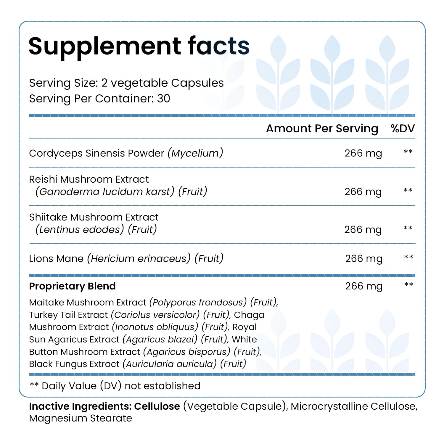 Hello Health Happy Brain Mushroom Complex Nootropics Brain Support Supplement