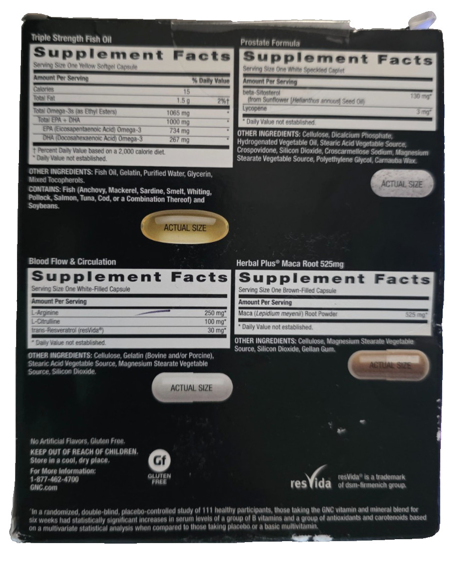 GNC Mega Men Performance Vitality Vitamins 22 Vitapacks Expires 01/2028
