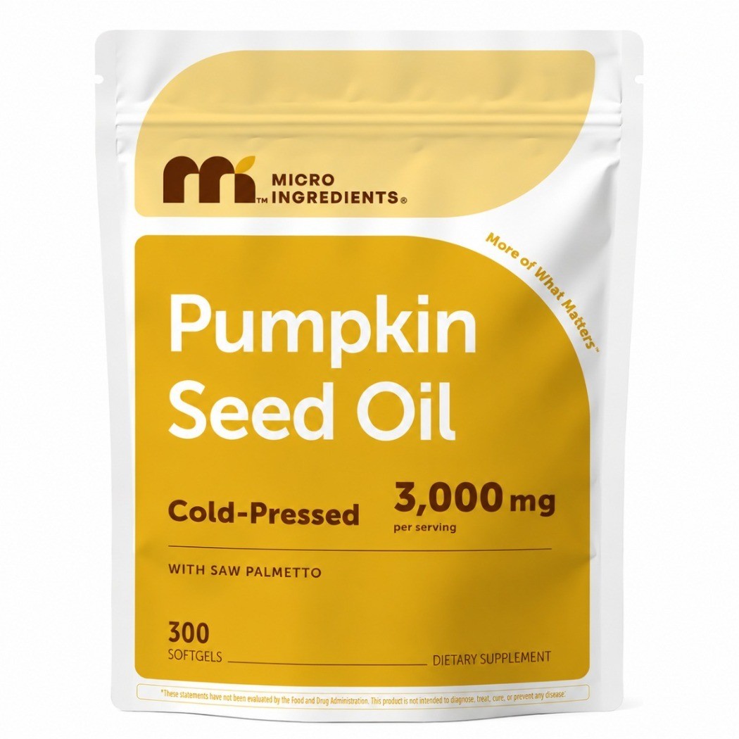 Cold Pressed Micro Ingredients Pumpkin Seed Oil 3000mg Saw Palmetto 300 Softgels