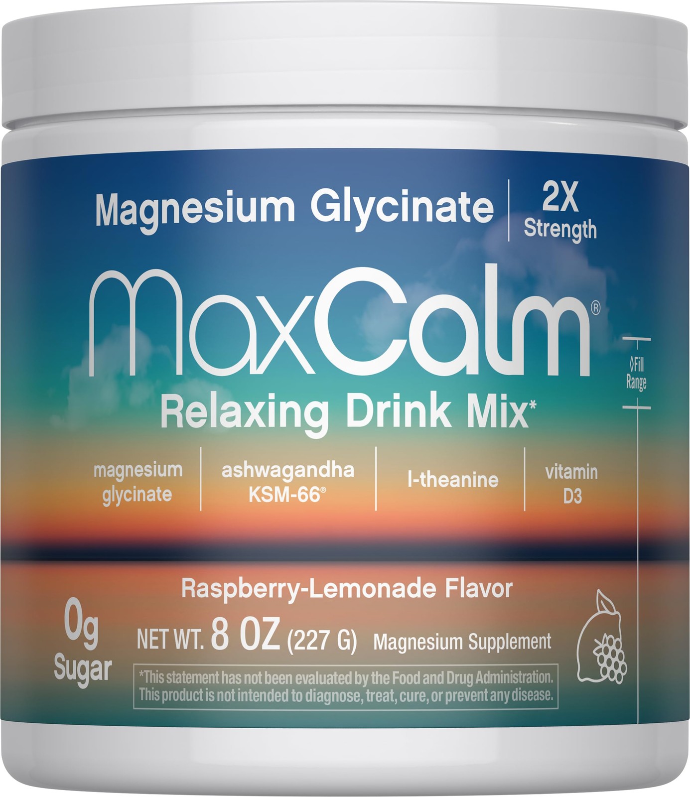 Max Calm Relaxing Drink Mix | Raspberry-Lemonade Flavor | 8 Ounce (Pack of 1)