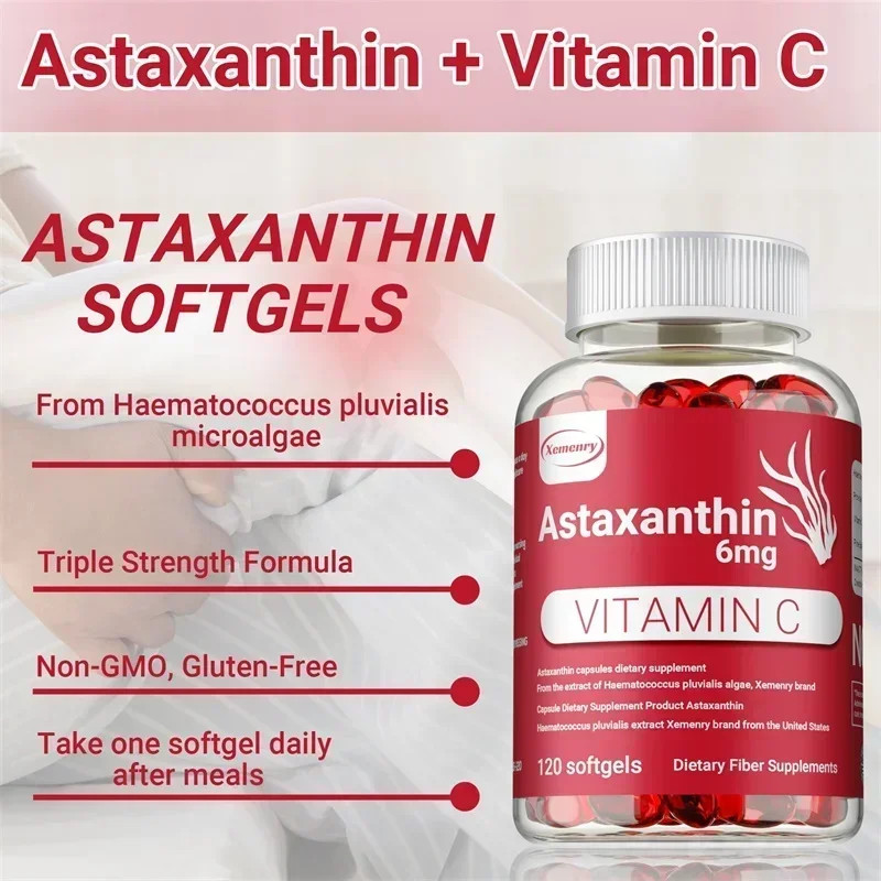 Astaxanthin & Vitamin C 240pcs – Brightens Skin Tone, Heart & Brain, Cell Health