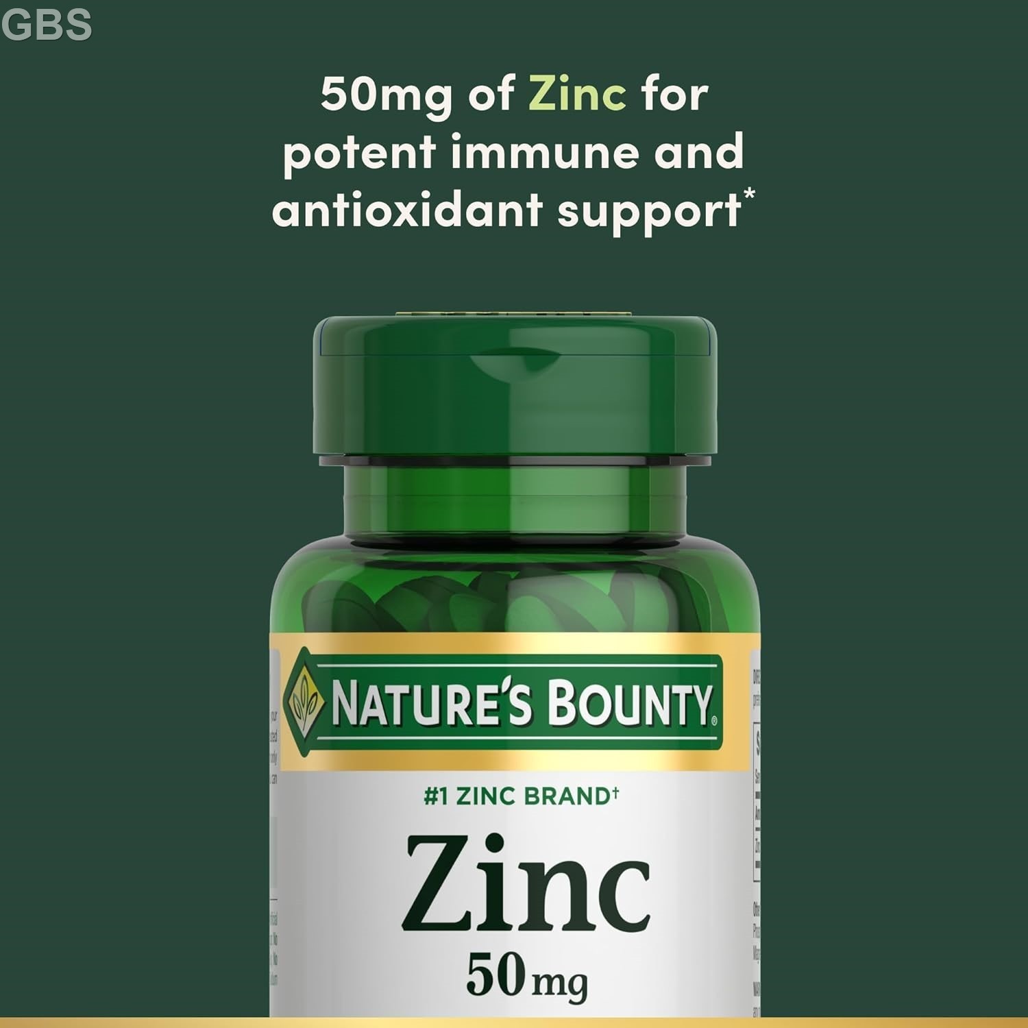 Zink Supports Immune Health 50mg 100 ct Caplets Free Shipping