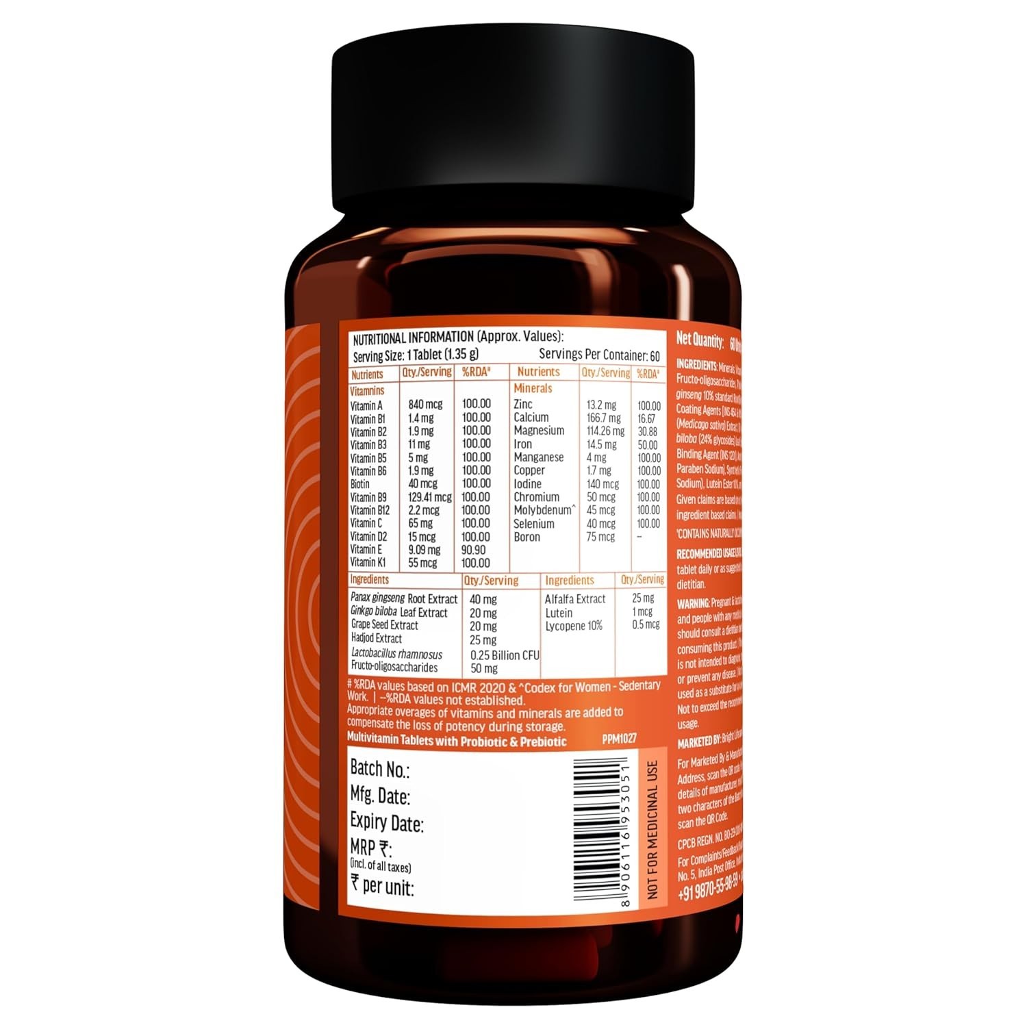 Hk Vitals Multivitamin Plus Probiotics For Immunity & Gut Health, 60 Tablets