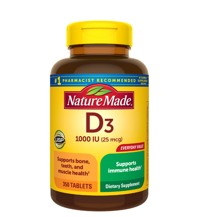 2 PACK Nature Made Vitamin D3 1000 IU Tablets, Vitamin D, Dietary Supplement