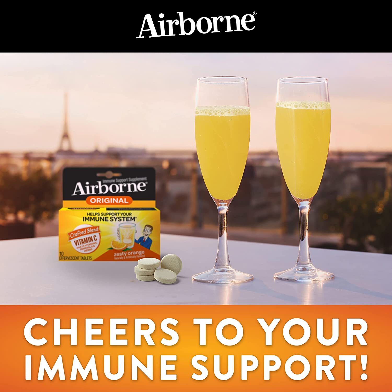 NEW 360 Count Airborne Effervescent Immune Boost Vitamin C Tablets Orange 01/25