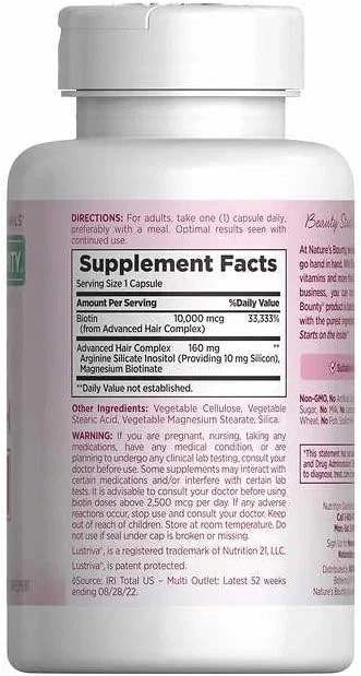 Nature’s Bounty Hair Growth Support – Essential Vitamins, 90 Capsules