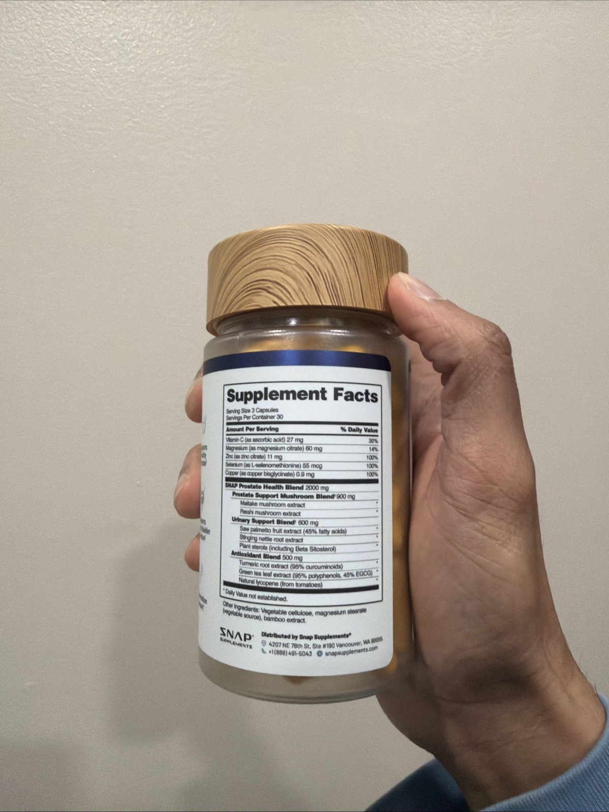 SNAP Prostate Health Mushroom Blend 90 Capsules EXP 06/2028