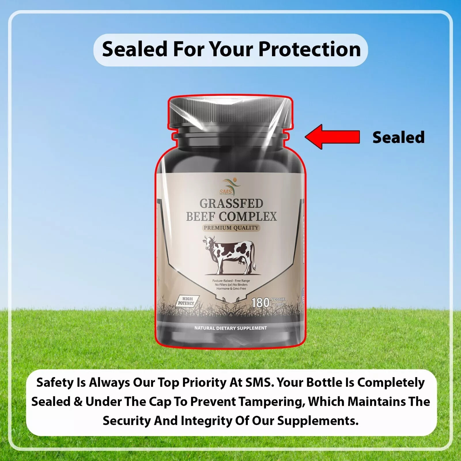 Desiccated Beef Organ Complex, Certified 100% Grass Fed Undefatted 180 Capsules