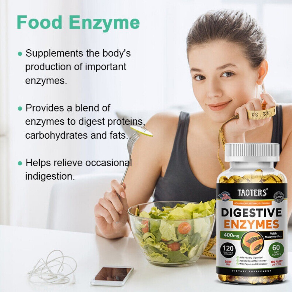 Digestive Enzyme Complex Premium Multi-Strain Probiotics with Papain & Bromelain