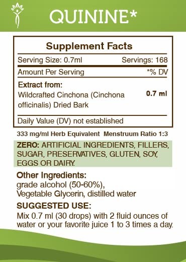 Secrets of the Tribe Quinine Tincture Alcohol Extract, HighPotency Herbal Dro…