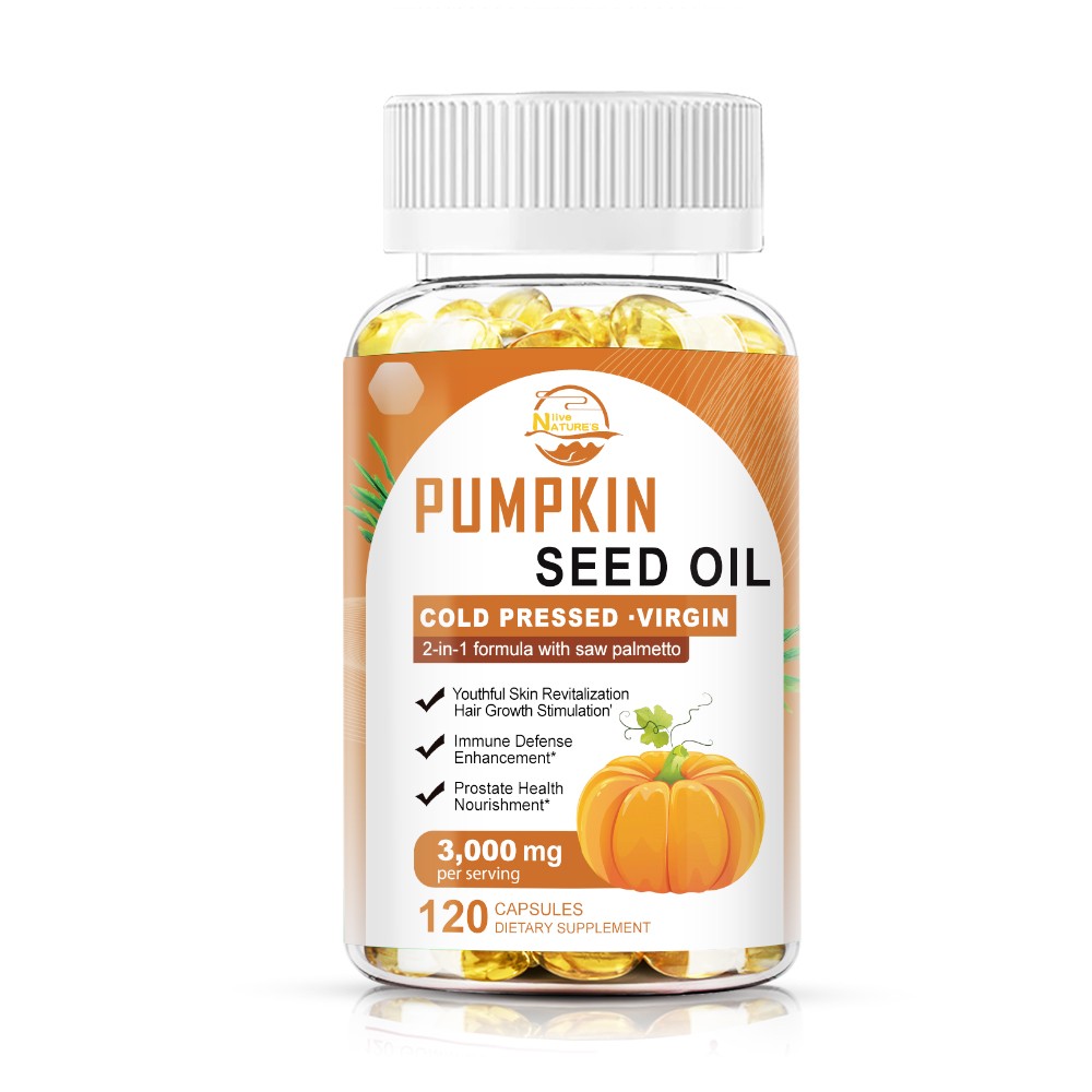 Everly Pumpkin Seed Oil With Saw Palmetto, Upgraded Cold Pressed, 120 Softgels