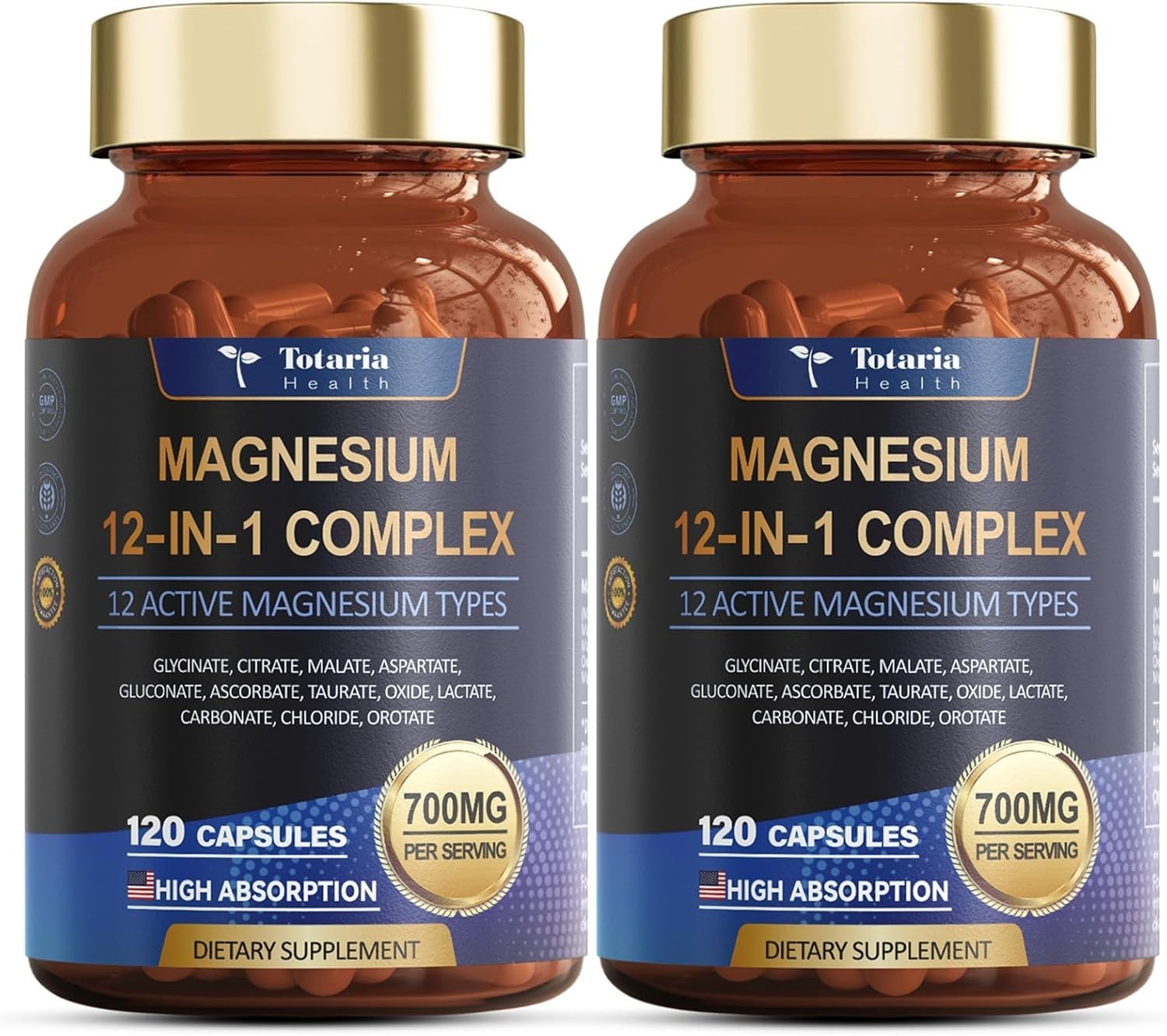 Totaria Magnesium Complex 700mg 12 in 1 Magnesium Supplement w/Glycinate Citrate