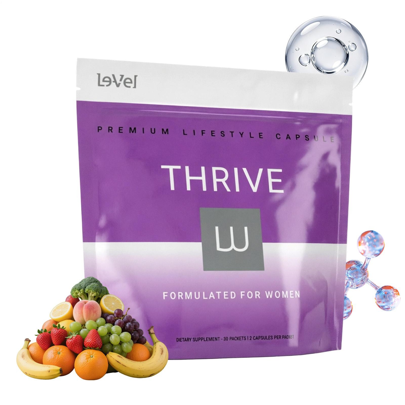3 Pack Le-Vel Thrive Women Premium Lifestyle Capsules Total 180 Count Nutrient S