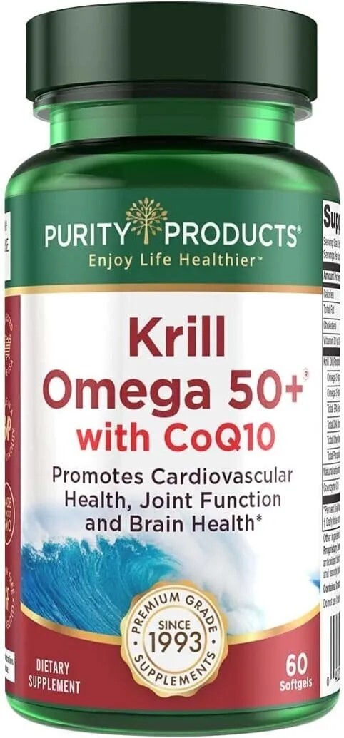 Purity Products Krill Omega 50+ with CoQ10 60 Dietary Softgels Brand New