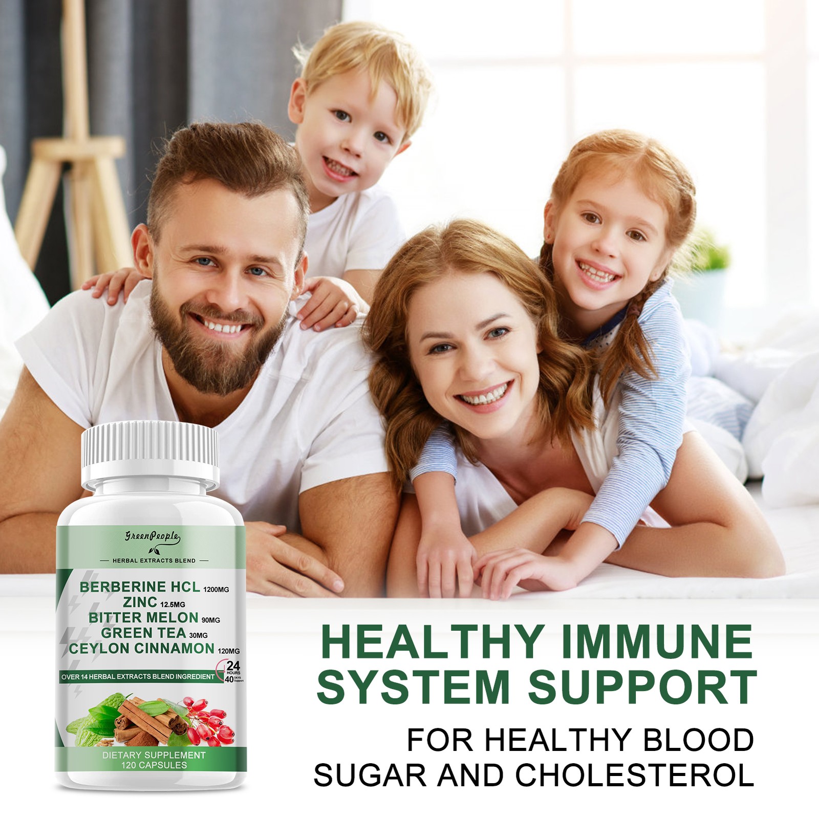 3 Packs Berberine 1200mg High Abosorption For Blood Sugar Immune 6 Months Supply