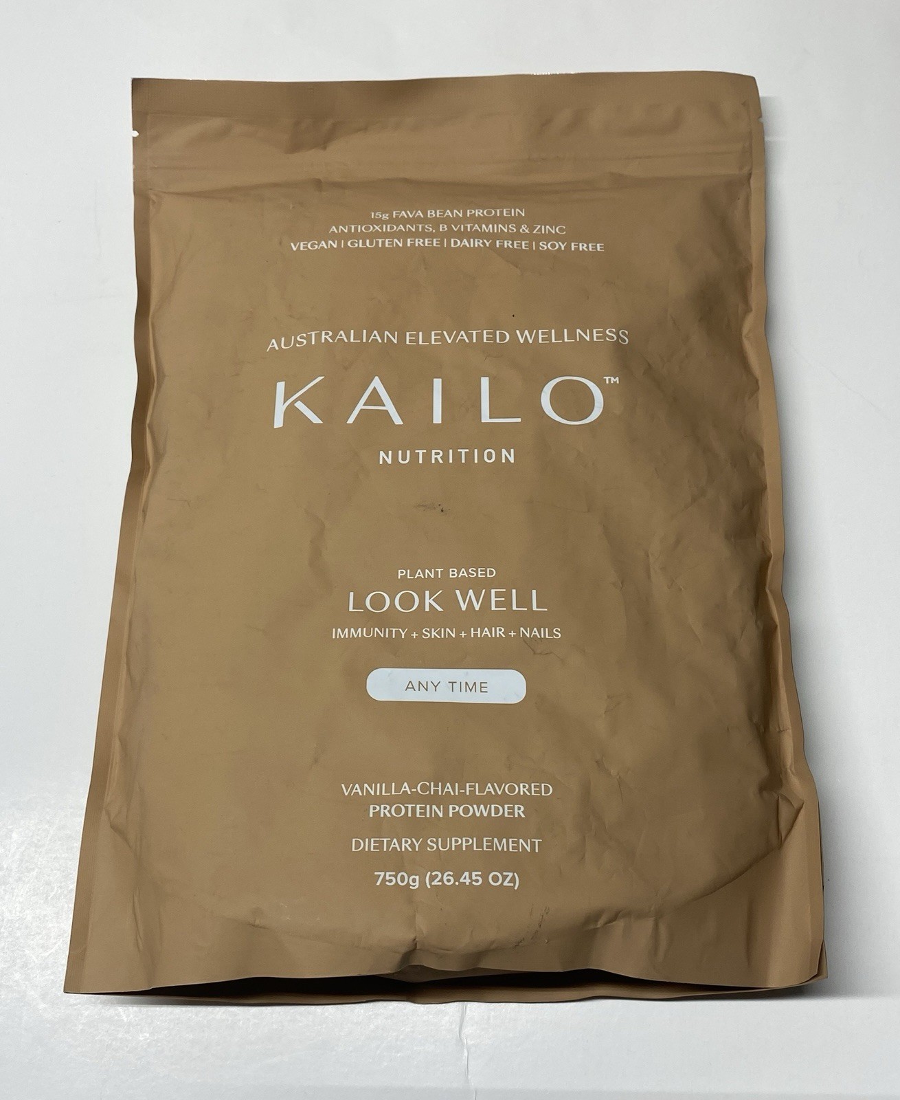 KAILO Nutrition Plant Based Protein LOOK WELL ANYTIME Vanilla Chai Exp 12/25